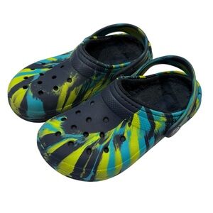 Crocs Slip On Lined Sandals Shoes Tie-dye Youth  Size 3 J3